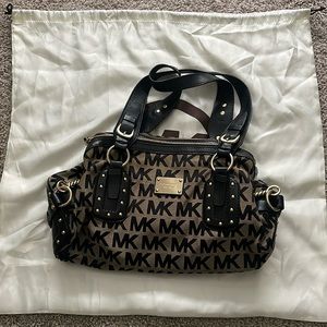 Michael Kors black MK satchel